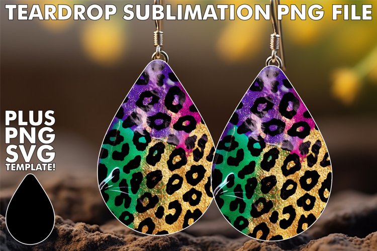 Leopard Print Elegance: Sparkling Teardrop Charm
