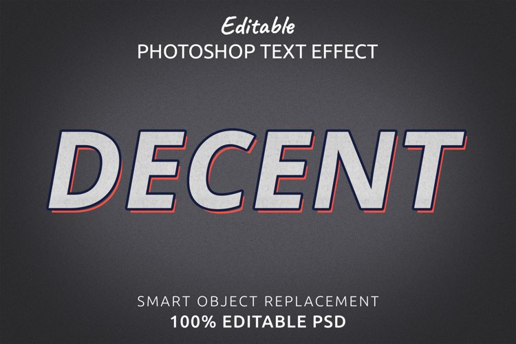 Decent Editable Photoshop Text Style Effect example image 1