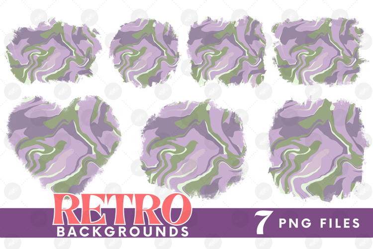 Retro Background Png Fluid Marble Paper Sublimation Bundle