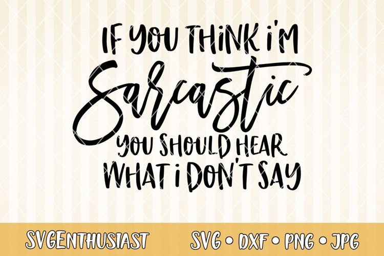 If you think i'm sarcastic you should hear what i don't say example image 1