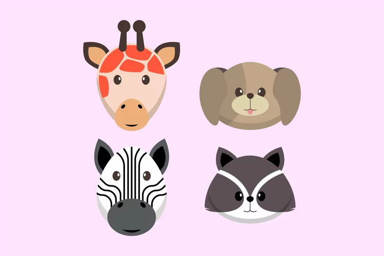 Kawaii Animal Face Characters
