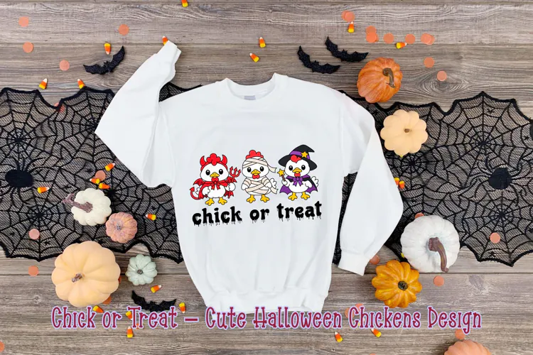 Chick or Treat - Cute Halloween Chickens PNG Design