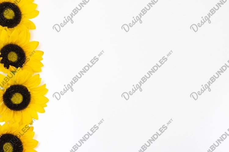 Sunflowers Down Left Side Flat Lay example image 1