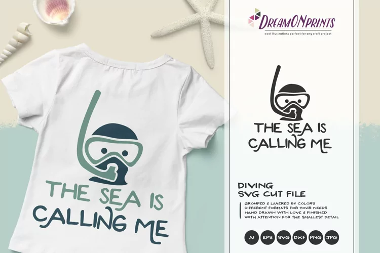 The Sea is Calling Me | Scuba Diving SVG Cut File