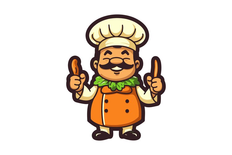 A Chef with white suit Mascot Sublimation Vector example image 1