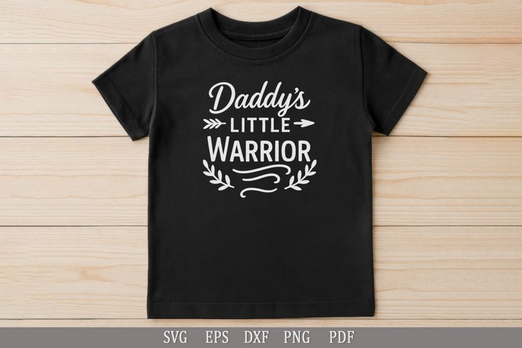 Daddy’s Little Warrior - Cute SVG Design for Baby & Toddler