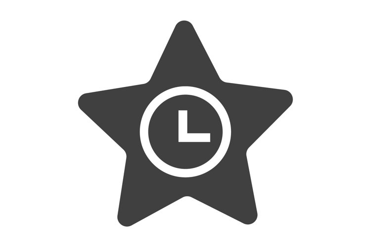 star with time icon concept. flat design style icon example image 1