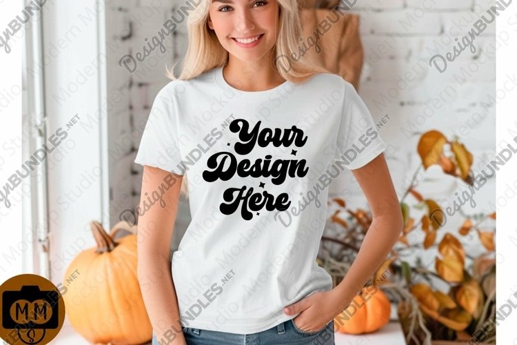 White Tshirt Mockup Image 21