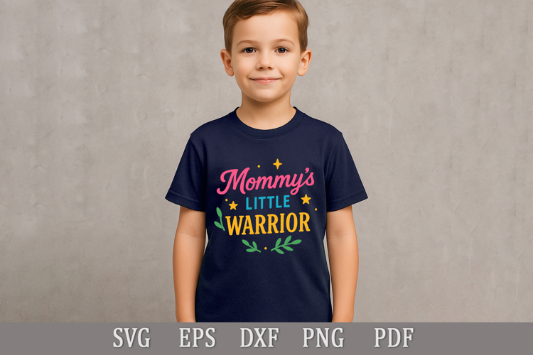 Mommy’s Little Warrior SVG Design for Baby & Toddler T-Shirt