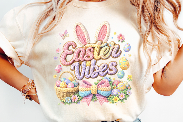 Easter Vibes png, Knit Easter png