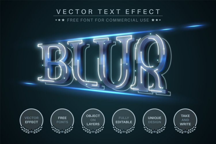 Blur - Editable Text Effect, Font Style