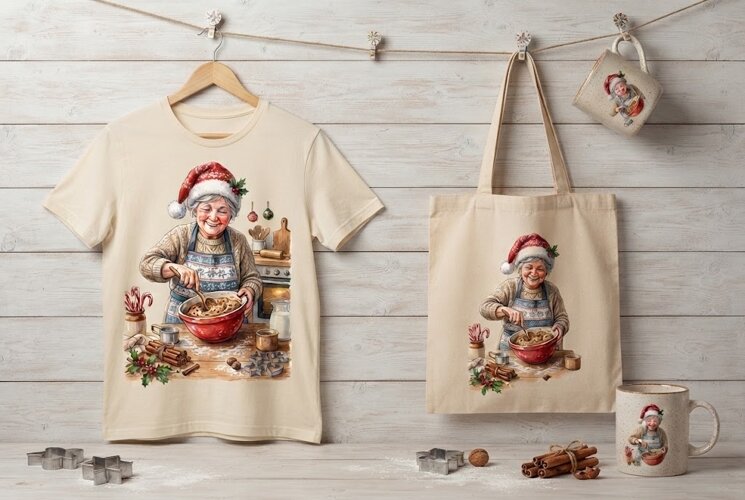 Cozy Gingerbread Baker Christmas Art example image 1