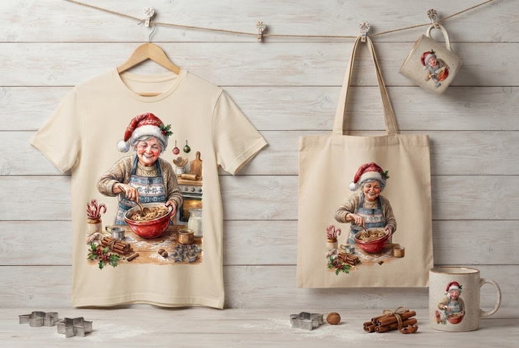Cozy Gingerbread Baker Christmas Art