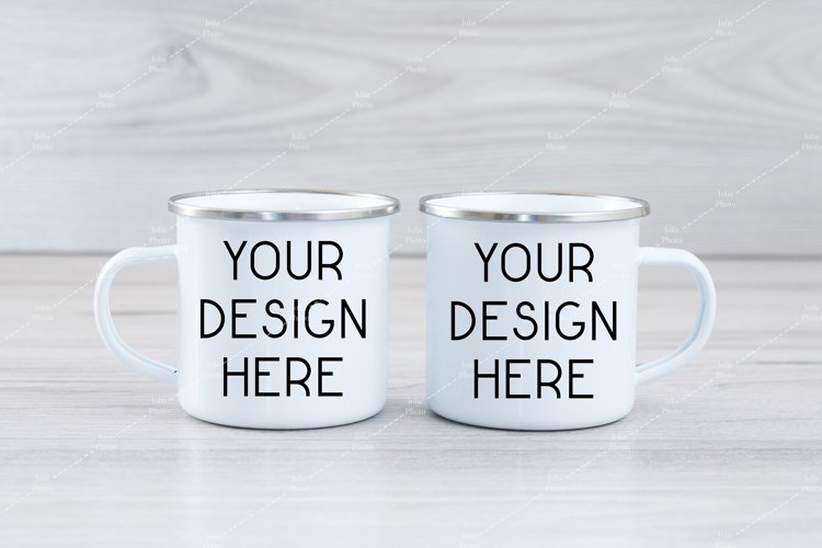 Mug Mockup Blank White Enamel Coffee Cup Camp example image 1