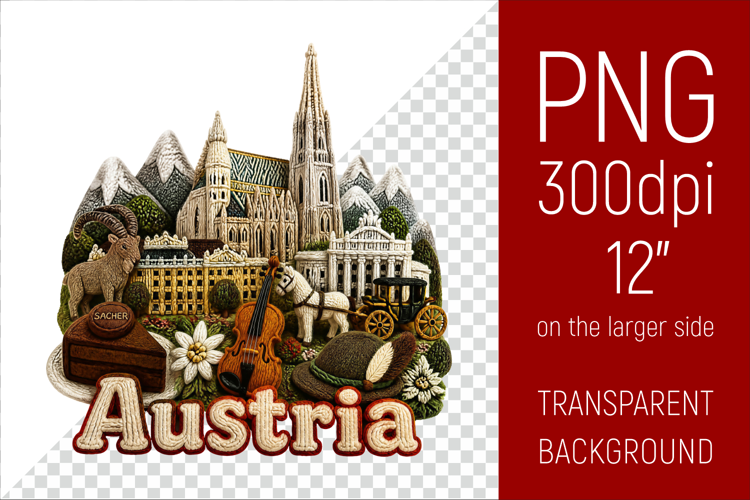 Austria Travel Landmark | National Culture Illustration