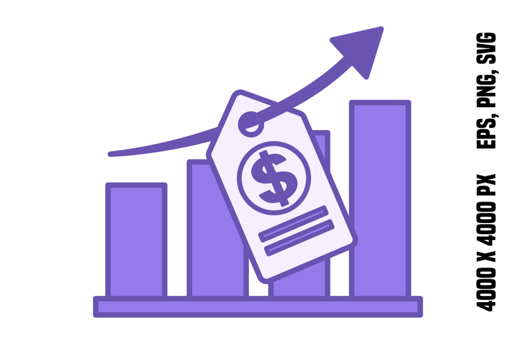 Colored Price Increase Icon
