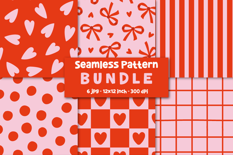 Valentines Patterns Love Backgrounds Heart Digital Papers