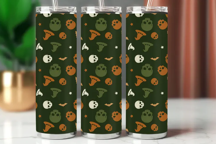 Halloween Tumbler Wrap Seamless Pattern
