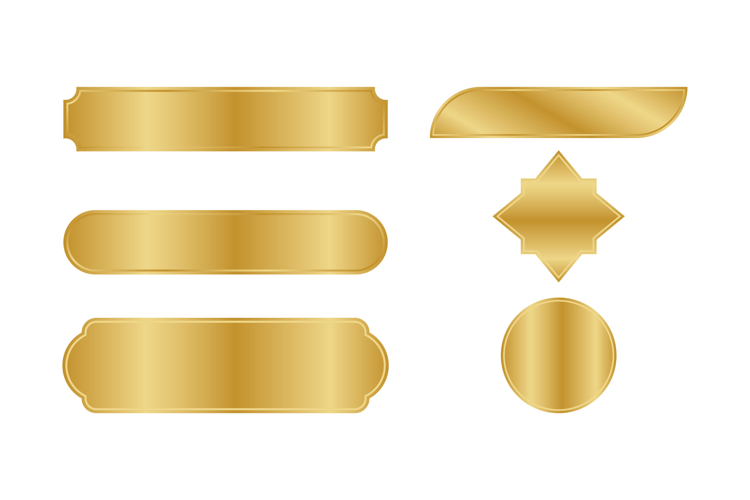Luxurious Gold Golden Frame Labels and Badges Vector