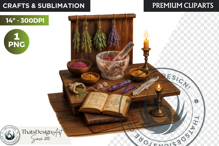 Cosy Witchs Apothecary magic Clipart PNG witchcraft graphic