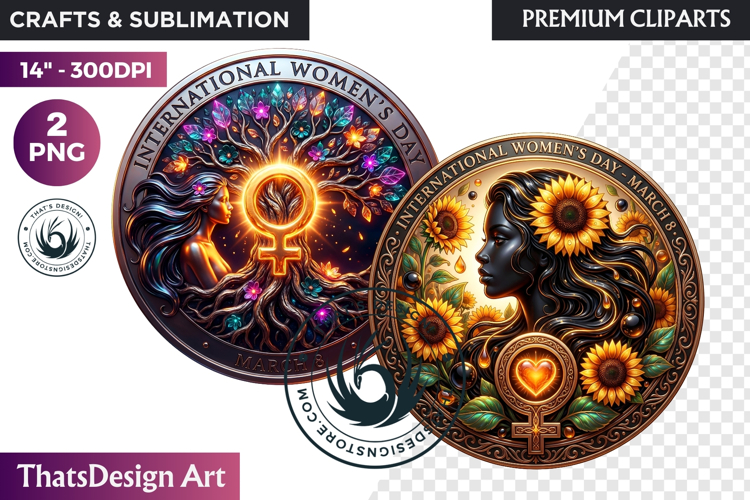 International Womens Day Round Cliparts & Backgrounds PNG