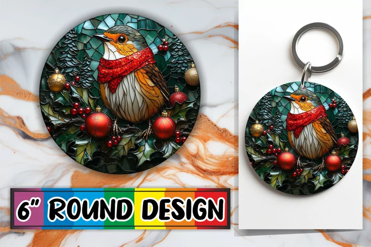 Whimsical Keychain Round Style, Holiday