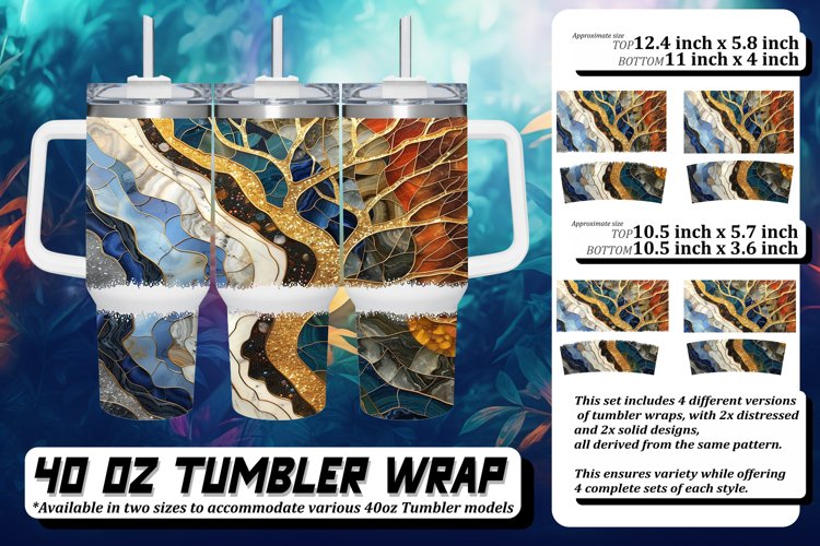 Glittery Seascape Tumbler Wrap Pattern: Spring Sublimation