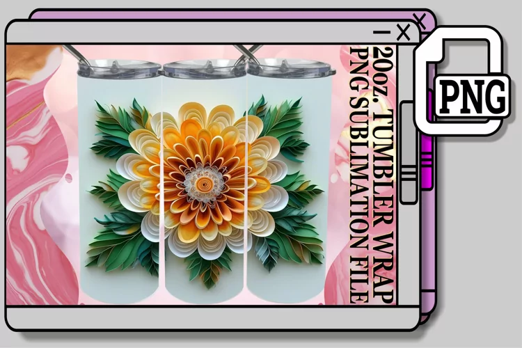 Enchanting 3D Petal 20oz Tumbler Wrap