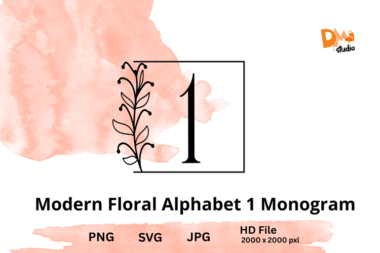 Modern Floral Alphabet Monogram