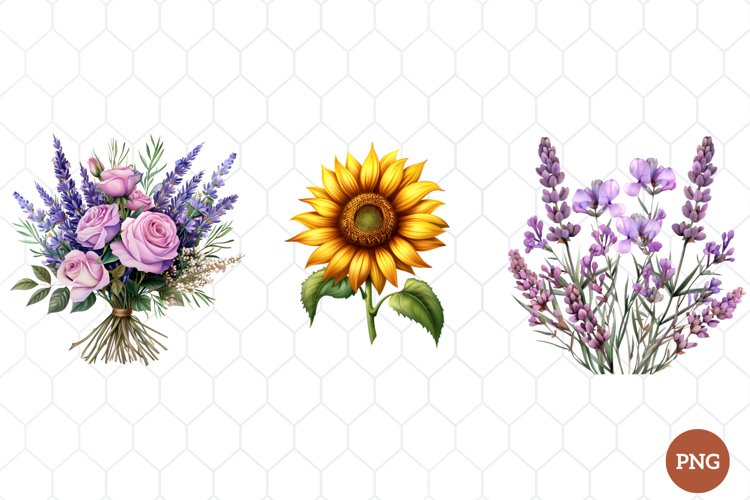 Watercolor Wildflowers Clipart