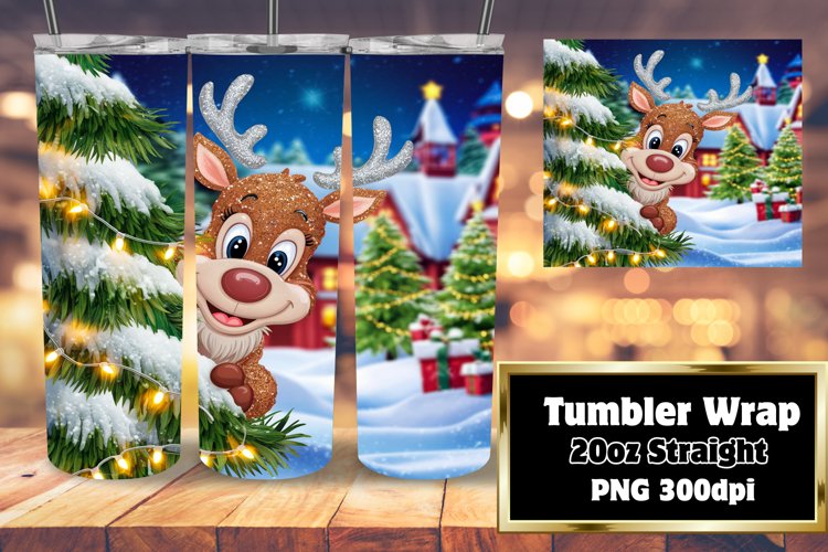 Cute Holiday Cartoon Tumbler Wrap Sublimation 20oz