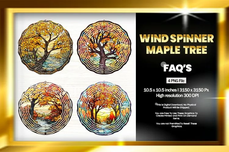 Maple Tree Wind Spinner Sublimation - 04 Variations