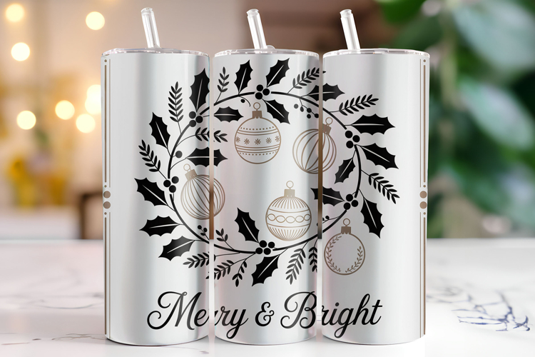 Merry & Bright Tumbler Wrap | Christmas Wrap
