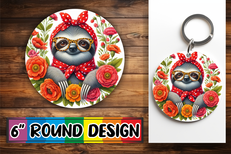 Joyful Circle Coasters Sublimation, Cute Animals