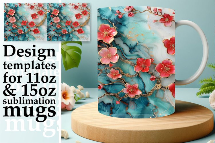 Whimsical Spring Fantasy Mug Wrap: 3D Sublimation example image 1