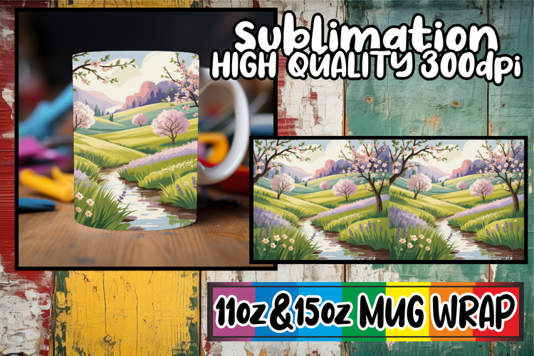 Lovely moments sublimation mug wrap, Spring