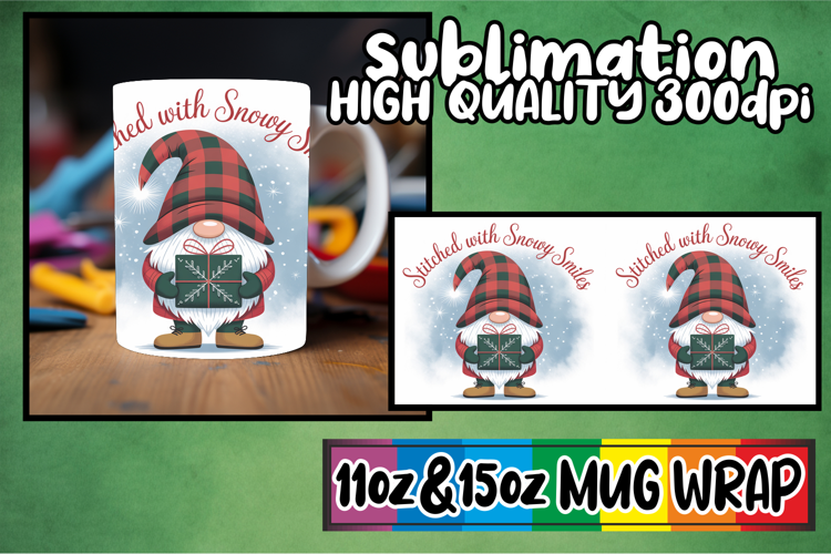 Blissful dreams sublimation print wrap, Holiday Gnome