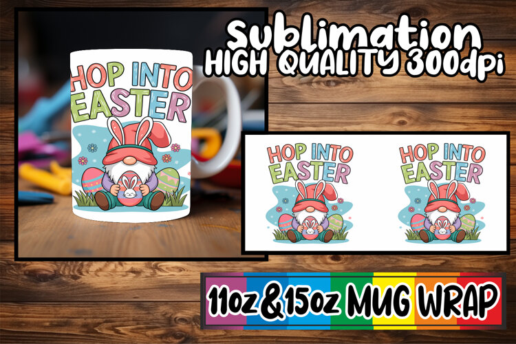 Nostalgic days sublimation print wrap, Easter Gnome example image 1