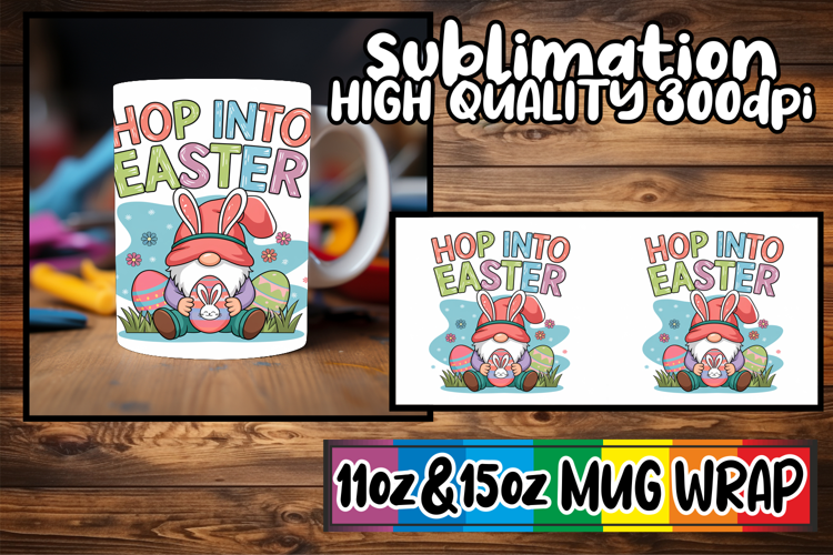 Nostalgic days sublimation print wrap, Easter Gnome