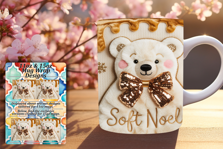 Joyful 15oz Mug Wrap Png Template , Holiday