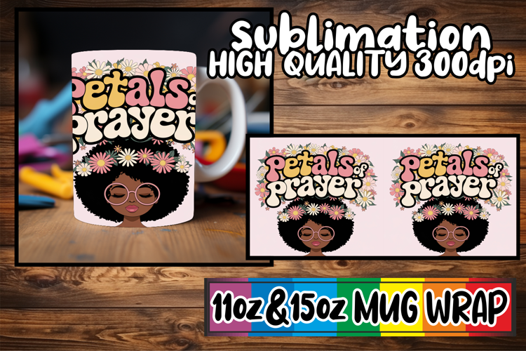 Bright smiles sublimation mug wrap, Praying Woman