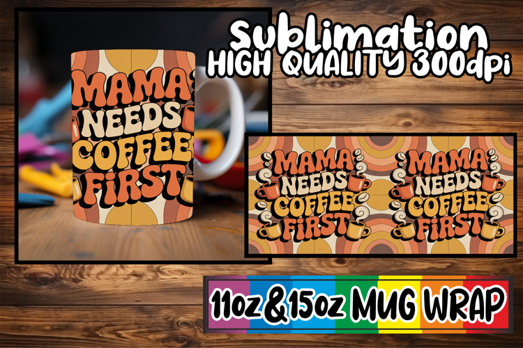 Happy moments sublimation mug wrap, Mother's Day