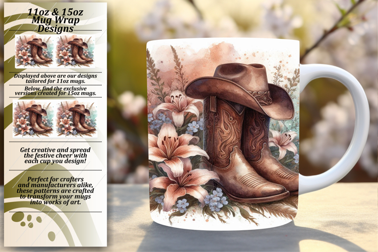 Magical 15oz Mug Wrap Png Design , Western