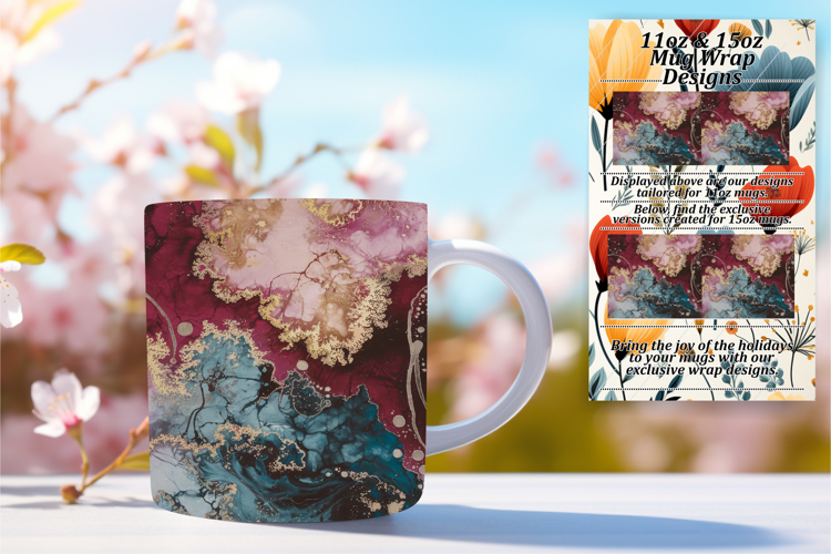 FLAWLESS PNG for 15oz Mug Wrap , Abstract Pattern