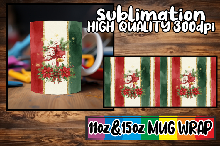 Heartfelt dreams sublimation mug wrap, Christmas
