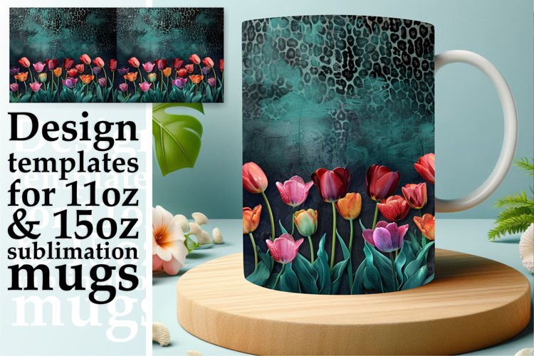 Floral Leopard Sparkle Mug Print