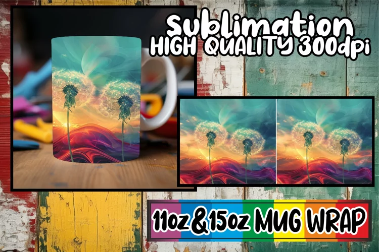 Retro Spring Bouquet: Mug Wrap Sublimation