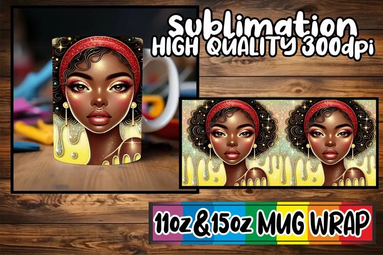 Happy vibes 11oz 15oz sublimation wrap, Afro Girl