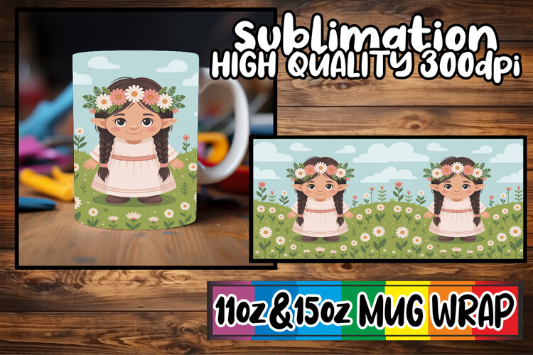 Radiant smiles 11oz 15oz mug wrap, Gnomes example image 1