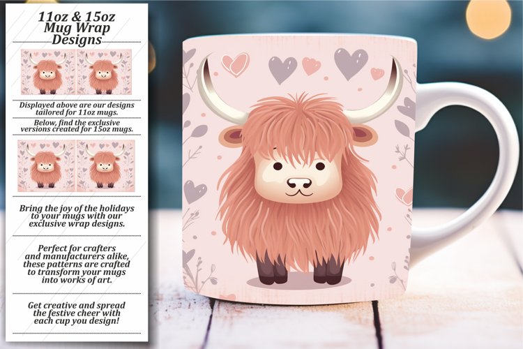 Pure Romance: Boho Watercolor Animal Mug Wraps example image 1